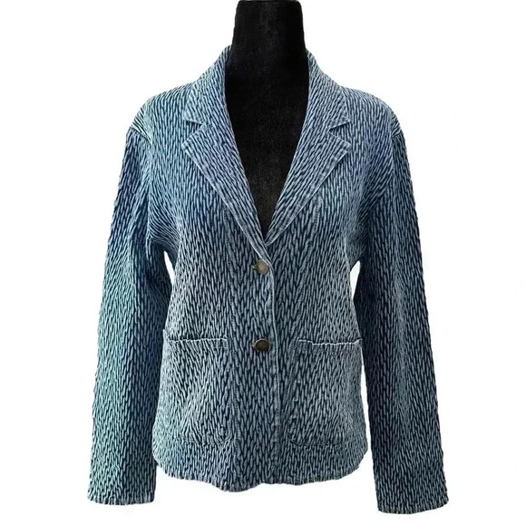 Vintage a2p Jeans Denim Blazer Stretch Distressed Boho Shabby Chic  Blue Small - Picture 1 of 14